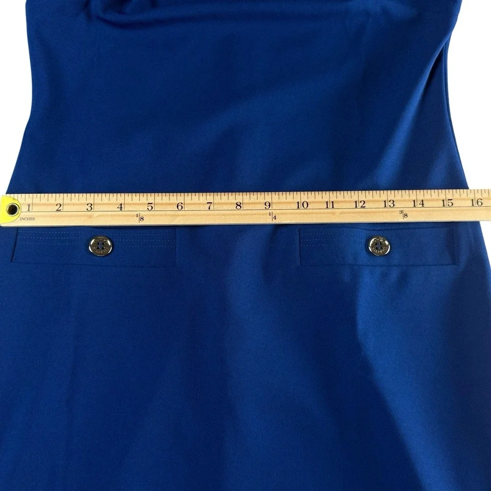 TOMMY HILFIGER Dress Womens 2 Blue Scuba Sheath Grommet Neck  NWT